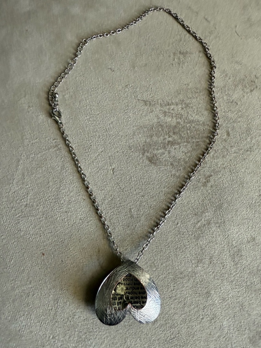 Silver Heart Locket Pendant Necklace - Women's Jewelry